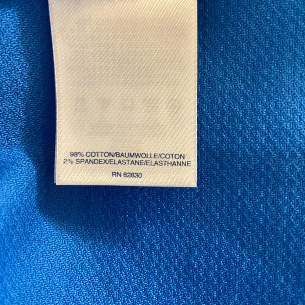 Lands’ End Textured Cotton Spandex Colorblock Short Sleeve V Neck Dress Size 16 - Picture 5 of 9